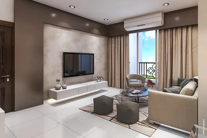 Modern living room with TV unit